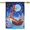 Santa's Reindeer-Drawn Sleigh Ride Christmas Outdoor Flag - 40" x 28"